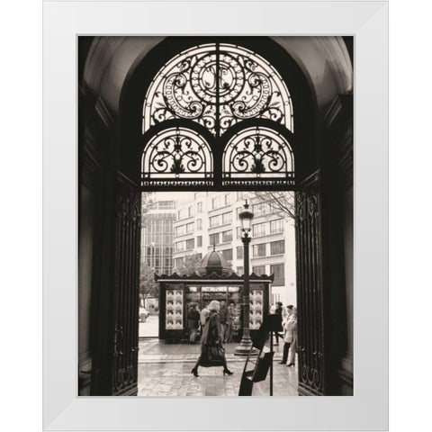 Filigree Iron Doors White Modern Wood Framed Art Print by Vandenack, Toby