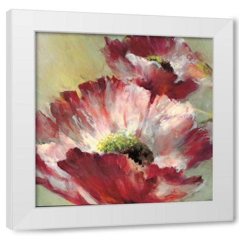 Lush Poppy White Modern Wood Framed Art Print by Heighton, Brent