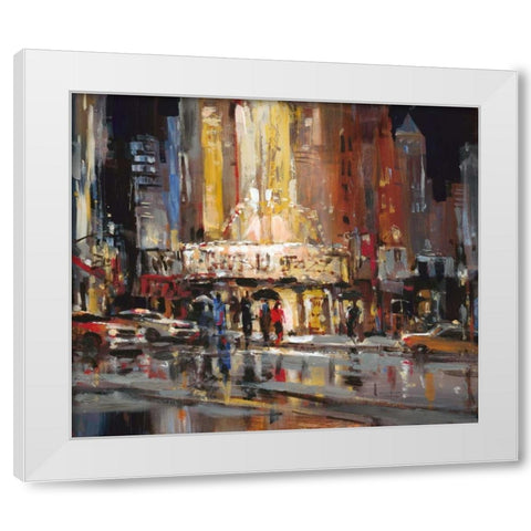 Street Scene Abstract White Modern Wood Framed Art Print by Heighton, Brent