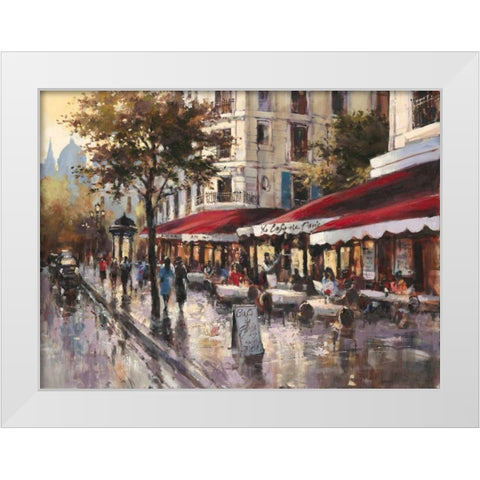 Avenue Des Champs-Elysees White Modern Wood Framed Art Print by Heighton, Brent