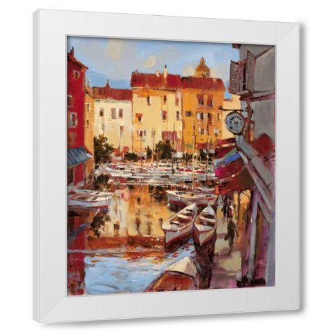 Mediterranean Seaside Holiday 2 White Modern Wood Framed Art Print by Heighton, Brent