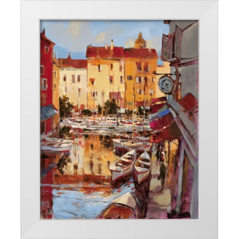 Mediterranean Seaside Holiday 2 White Modern Wood Framed Art Print by Heighton, Brent