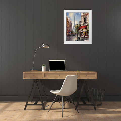 Tour De Eiffel View White Modern Wood Framed Art Print by Heighton, Brent