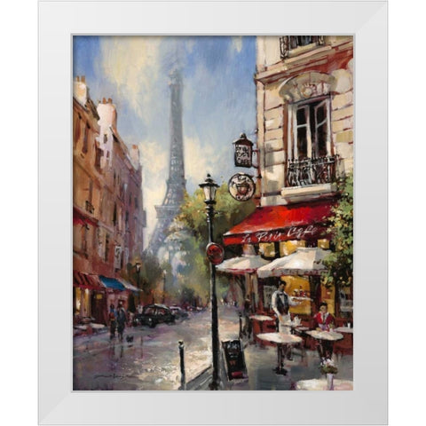 Tour De Eiffel View White Modern Wood Framed Art Print by Heighton, Brent