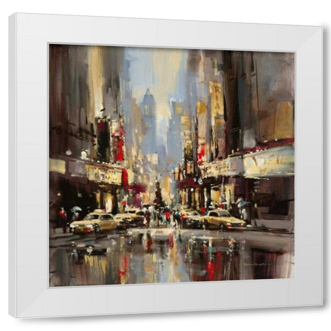 City Impression White Modern Wood Framed Art Print by Heighton, Brent