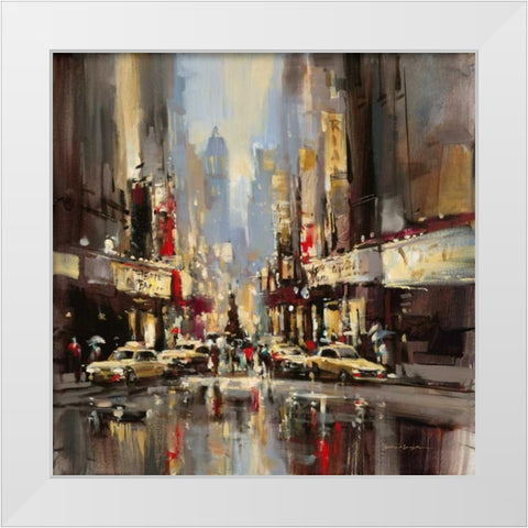City Impression White Modern Wood Framed Art Print by Heighton, Brent