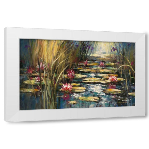 Impressionists Pond White Modern Wood Framed Art Print by Heighton, Brent