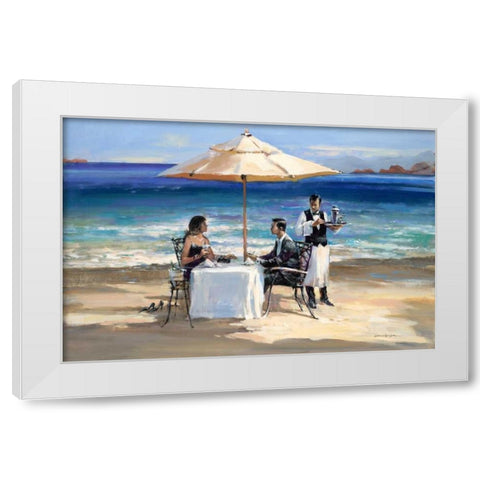Seaside Rendezvous White Modern Wood Framed Art Print by Heighton, Brent