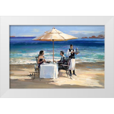 Seaside Rendezvous White Modern Wood Framed Art Print by Heighton, Brent