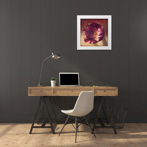 Eventide Tulip White Modern Wood Framed Art Print by Romero, Paulo