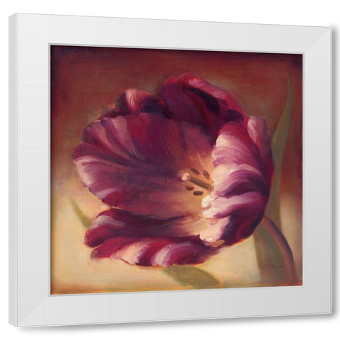 Eventide Tulip White Modern Wood Framed Art Print by Romero, Paulo
