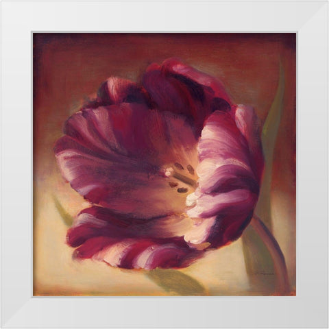 Eventide Tulip White Modern Wood Framed Art Print by Romero, Paulo