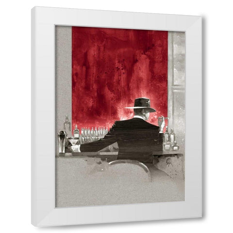 Cigar Bar Red Study White Modern Wood Framed Art Print by Lynch, Brent