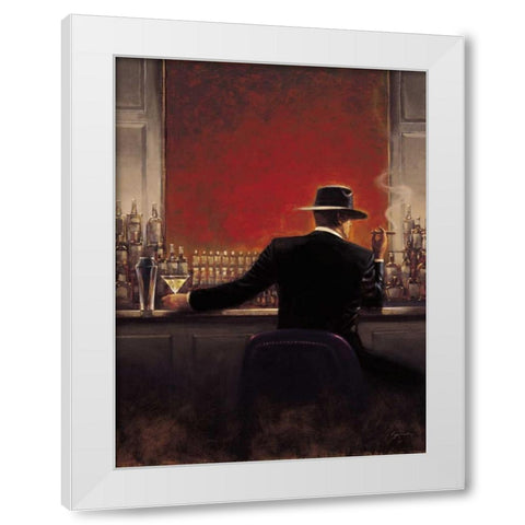 Cigar Bar White Modern Wood Framed Art Print by Lynch, Brent
