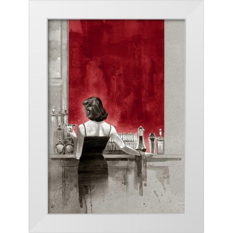 Evening Lounge Red Study White Modern Wood Framed Art Print by Lynch, Brent