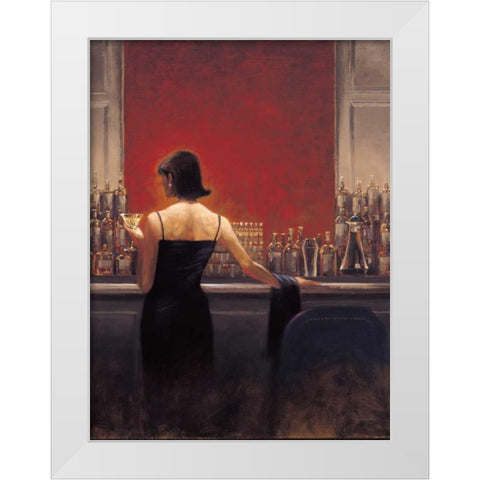 Evening Lounge White Modern Wood Framed Art Print by Lynch, Brent