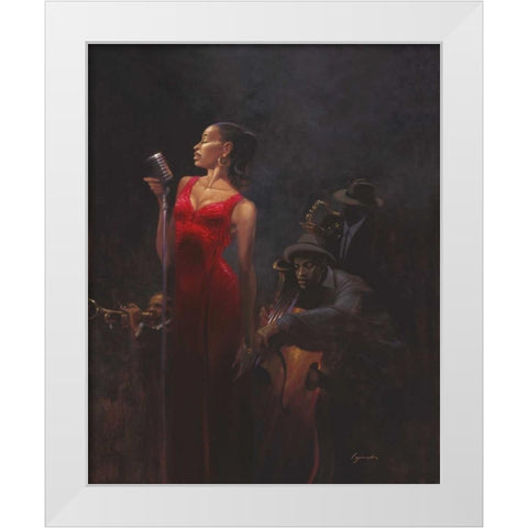 Garnet Diva White Modern Wood Framed Art Print by Lynch, Brent