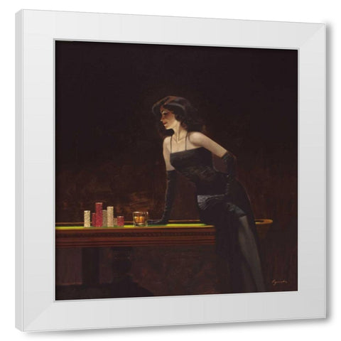 Place Your Bet White Modern Wood Framed Art Print by Lynch, Brent