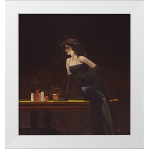 Place Your Bet White Modern Wood Framed Art Print by Lynch, Brent