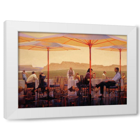 Winery Terrace  White Modern Wood Framed Art Print by Lynch, Brent