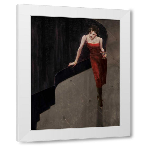 Piano Bar 2 White Modern Wood Framed Art Print by Lynch, Brent