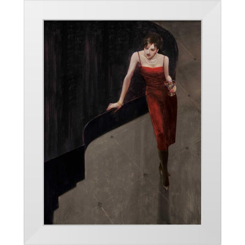 Piano Bar 2 White Modern Wood Framed Art Print by Lynch, Brent