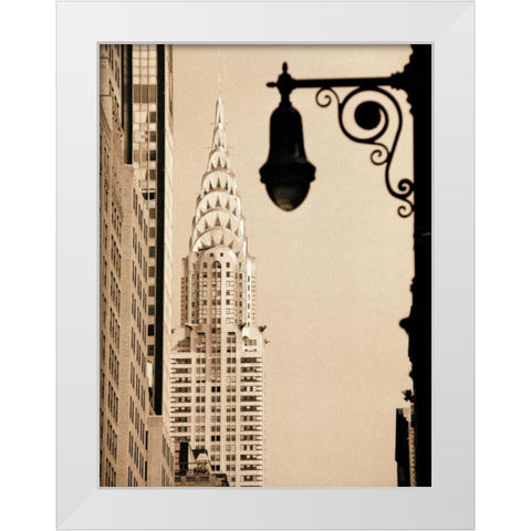 Chrysler Building White Modern Wood Framed Art Print by Gleyzer, Sasha