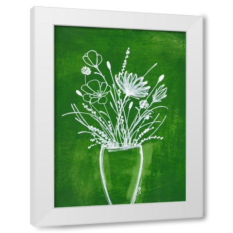 Emerald Bouquet White Modern Wood Framed Art Print by Loco, Filippo