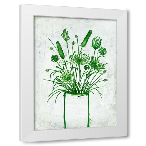 Fresh Greenery Florals White Modern Wood Framed Art Print by Loco, Filippo