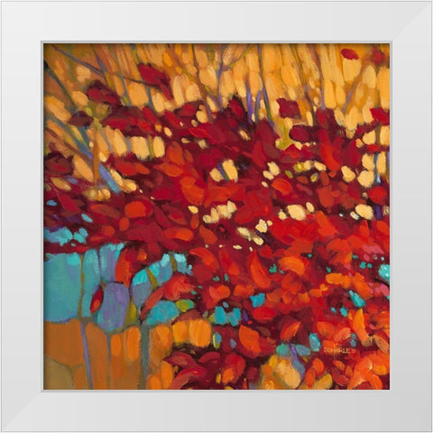 Abstract Autumn 1 White Modern Wood Framed Art Print by J., Charles