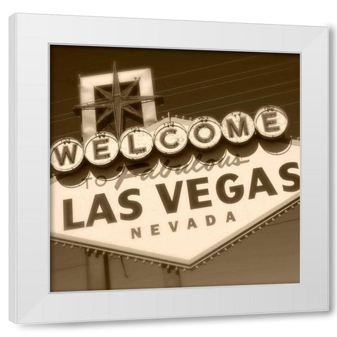 Welcome Sign White Modern Wood Framed Art Print by Robertson, Walter