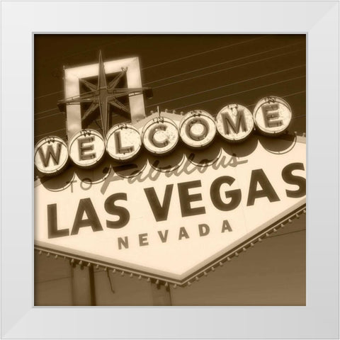 Welcome Sign White Modern Wood Framed Art Print by Robertson, Walter