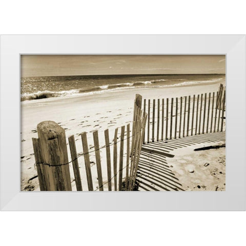 Beach Walk 1 White Modern Wood Framed Art Print by Amber Light Gallery