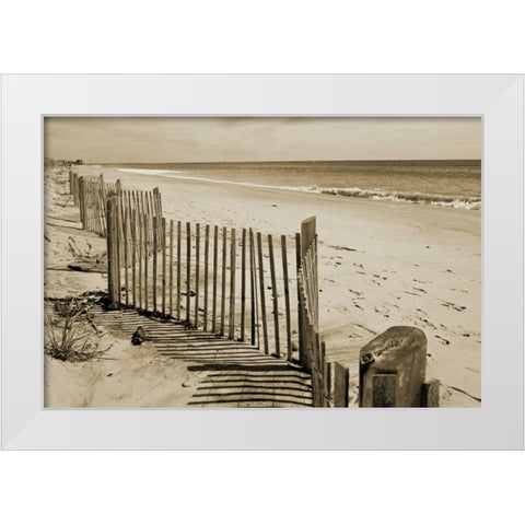 Beach Walk 2 White Modern Wood Framed Art Print by Amber Light Gallery