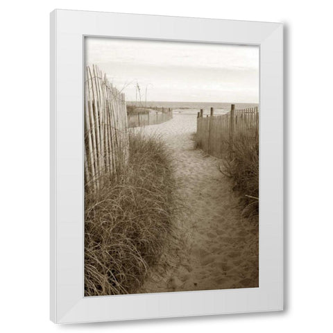 Beach Trail 1 White Modern Wood Framed Art Print by Amber Light Gallery