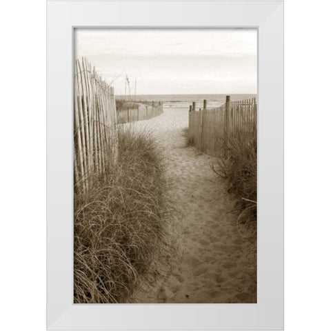 Beach Trail 1 White Modern Wood Framed Art Print by Amber Light Gallery