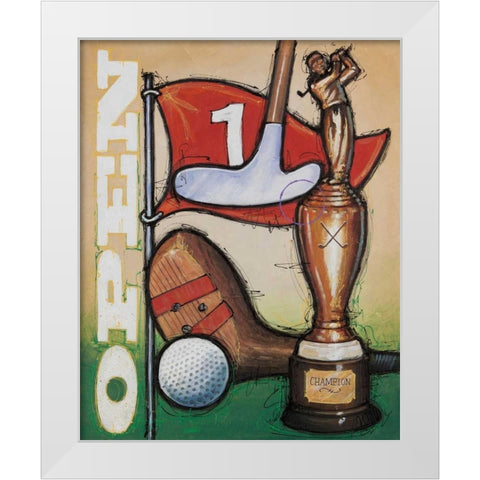 Vintage Golf 3 White Modern Wood Framed Art Print by Langton, Bruce