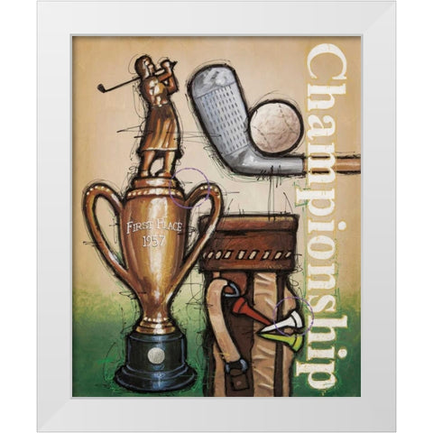 Vintage Golf 4 White Modern Wood Framed Art Print by Langton, Bruce