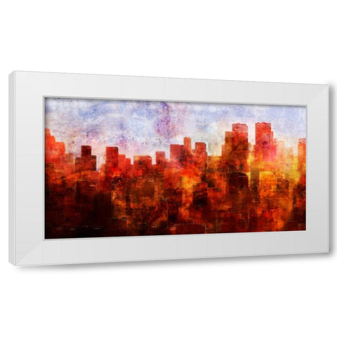 Dawn Skyline White Modern Wood Framed Art Print by Roko, Ken