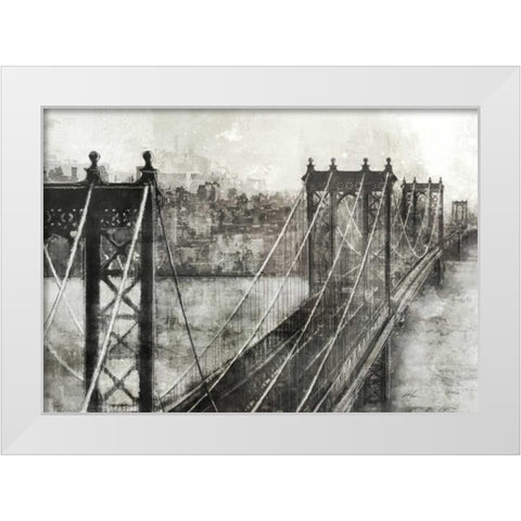 City Bridge 2 White Modern Wood Framed Art Print by Roko, Ken