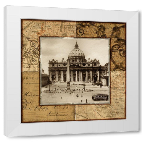 Vatican Dome White Modern Wood Framed Art Print by Studio Voltaire