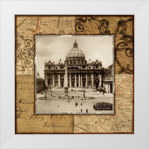 Vatican Dome White Modern Wood Framed Art Print by Studio Voltaire