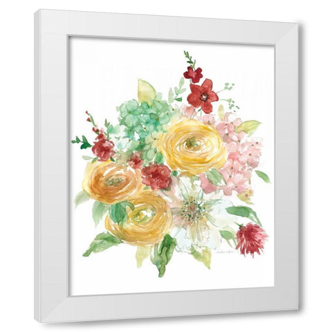 Vintage Style Bouquet White Modern Wood Framed Art Print by Studio Rofino
