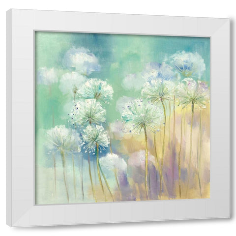 Dreamy Florals White Modern Wood Framed Art Print by Andy