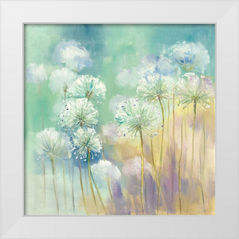 Dreamy Florals White Modern Wood Framed Art Print by Andy
