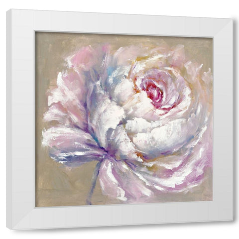 Over-sized Flower White Modern Wood Framed Art Print by Andy