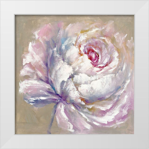 Over-sized Flower White Modern Wood Framed Art Print by Andy