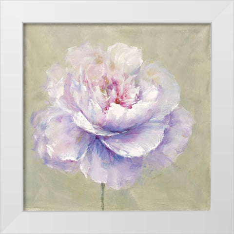 Soft Petals White Modern Wood Framed Art Print by Andy