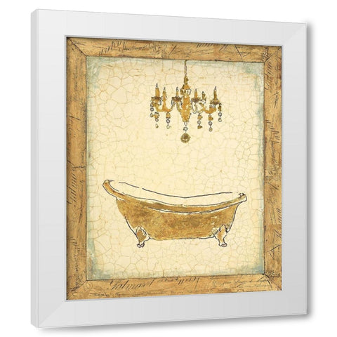 Golden Relaxation White Modern Wood Framed Art Print by Studio