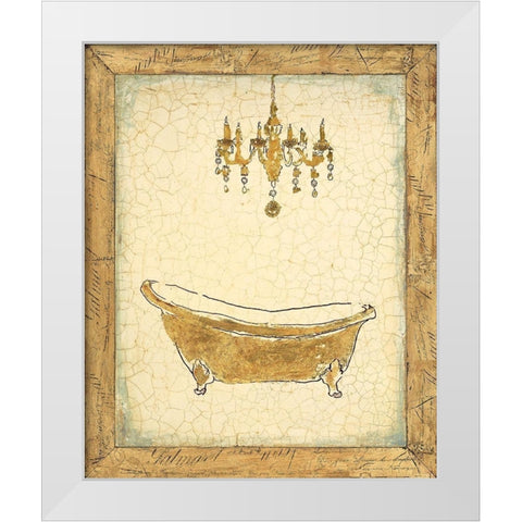 Golden Relaxation White Modern Wood Framed Art Print by Studio